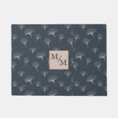 Paillasson Gingko en fer forgé gris bleu (Devant)