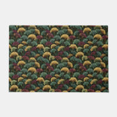 Paillasson Ginkgo Leaf Pattern Teal Burgundy (Devant)