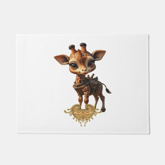 Paillasson Girafe bébé en steampunk-dessin de style classique (Devant)