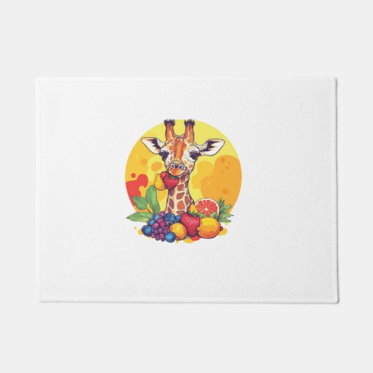 Paillasson Giraffe Entourée De Fruits (Devant)