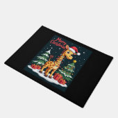 Paillasson Giraffe Joyeux sapin de Noël Éclairage Père Noël G (Incliné)