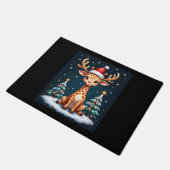 Paillasson Giraffe Reindeer Casquette Père Noël Christmas Tre (Incliné)