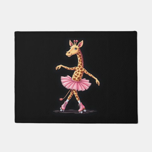 Paillasson Giraffe Sur Patins À Roulettes En Débardeur Tutu R (Devant)