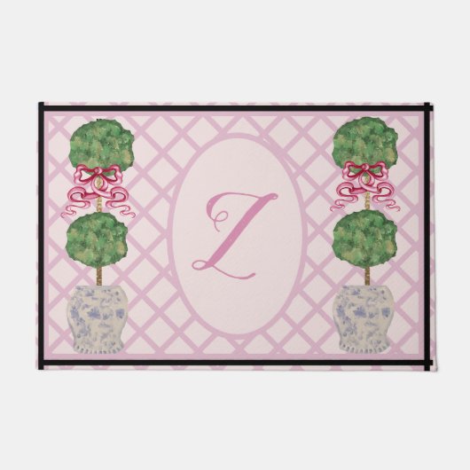 Paillasson Girly Chinoiserie Ginger Jar Jars Topiary Doormat (Devant)