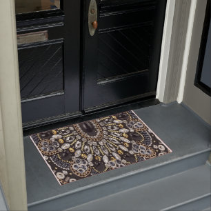 Paillasson girly glam art deco black gold bohemian 