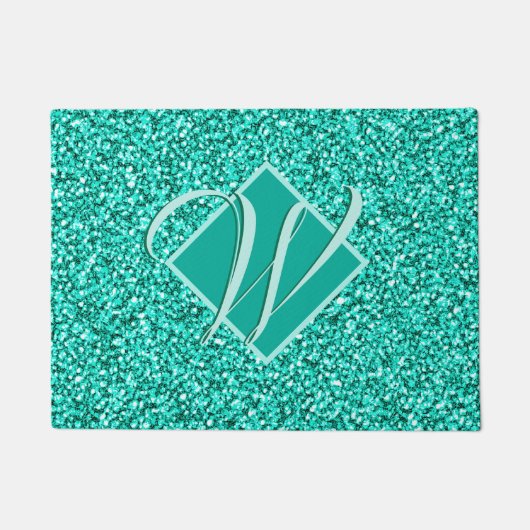 Paillasson Glam étincelant Turquoises Parties scintillant ble (Devant)