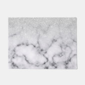 Paillasson Glamorous Silver White Glitter Marble Gradient (Devant)