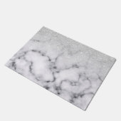 Paillasson Glamorous Silver White Glitter Marble Gradient (Incliné)