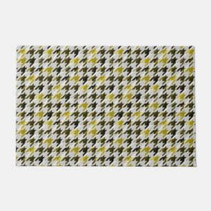 Paillasson Glen Plaid. Noir et moutarde.