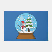 Paillasson Globe de neige avec Snowman et Pine Tree (Devant)