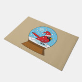 Paillasson Globe des neiges avec cardinal rouge mignon (Incliné)