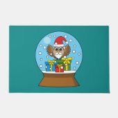 Paillasson Globe des neiges avec Chouette du Père Noël (Devant)