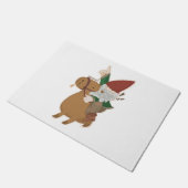 Paillasson Gnome chevauchant une Capybara (Incliné)