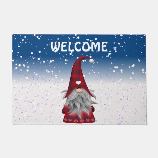 Paillasson Gnome rouge dans la neige (Devant)