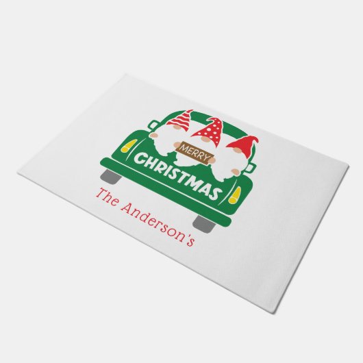 Paillasson Gnomes de Noël personnalisés en Fêtes de Camion (Incliné)