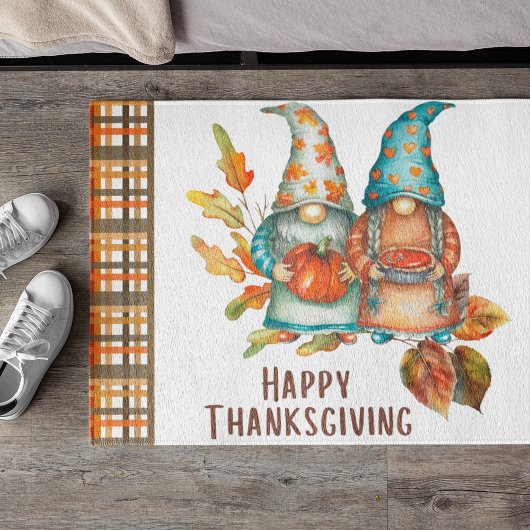 Paillasson Gnomes de Thanksgiving mignons