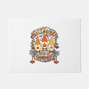 Paillasson Gnomes d'Halloween Citrouille Toile d'Araignée Cha