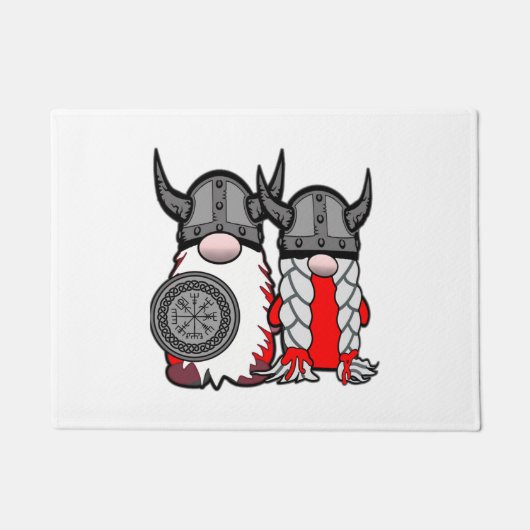Paillasson Gnomes nordiques mignons Viking Tomte Couple Scand (Devant)
