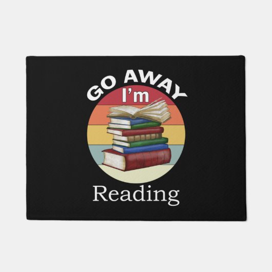 Paillasson Go Away I'm Reading Funny Book Reader Bookworm (Devant)