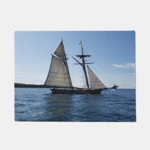 Paillasson Goélette au port de l'île Mackinac, lac Huron, M