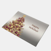 Paillasson Gold Burgundy Arbre de Noël Pormat de vacances (Incliné)