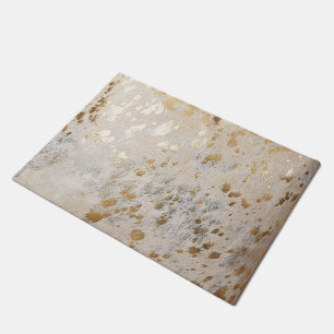 Paillasson Gold Cowhide Print Metallic