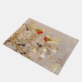 Paillasson Gold hiver Oiseaux de neige Pays Noël (Incliné)