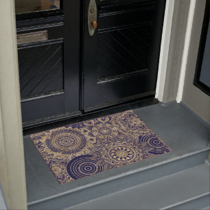 Paillasson Gold Mandala Collection Design bleu
