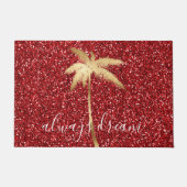 Paillasson Gold Palm Tree Dream Parties scintillant rouge (Devant)