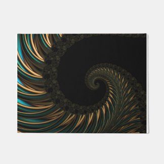 Paillasson Golden artistic Spiral Spin, cadre moderne art
