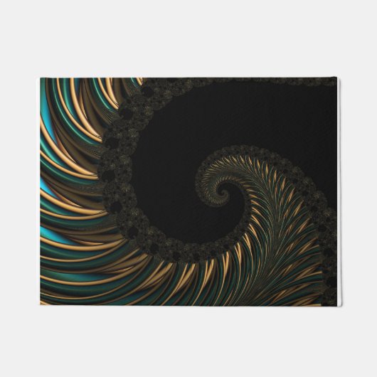 Paillasson Golden artistic Spiral Spin, cadre moderne art (Devant)