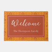 Paillasson Golden Lotus Grid Motif - Le Lotus Blanc (Devant)