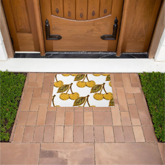 Paillasson Golden Metallic Cherries Pattern