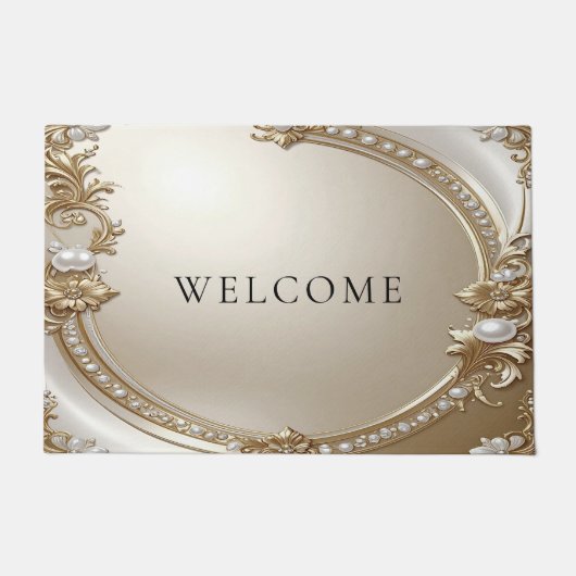 Paillasson Golden Ornate Frame with Pearls Doormat (Devant)