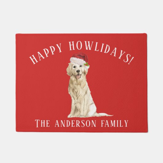 Paillasson Golden Retriever Chien Noël (Devant)