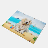 Paillasson Golden Retriever Dog sur la plage (Incliné)