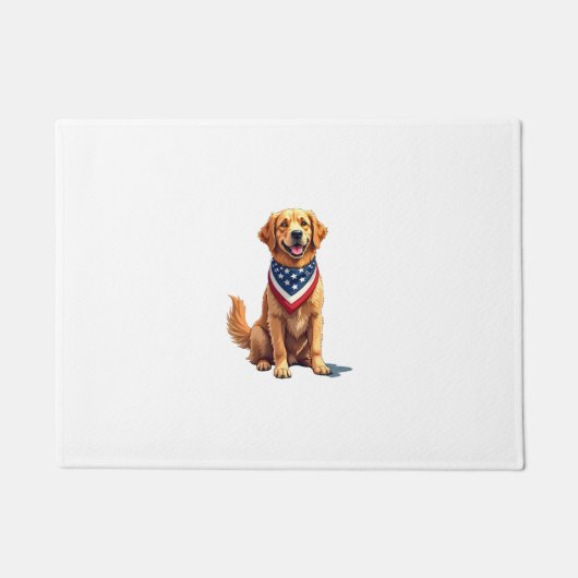 Paillasson Golden Retriever July 4th Vintage Patriotic Tee 2 (Devant)