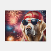Paillasson Golden Retriever patriotique (Devant)