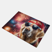 Paillasson Golden Retriever patriotique (Incliné)