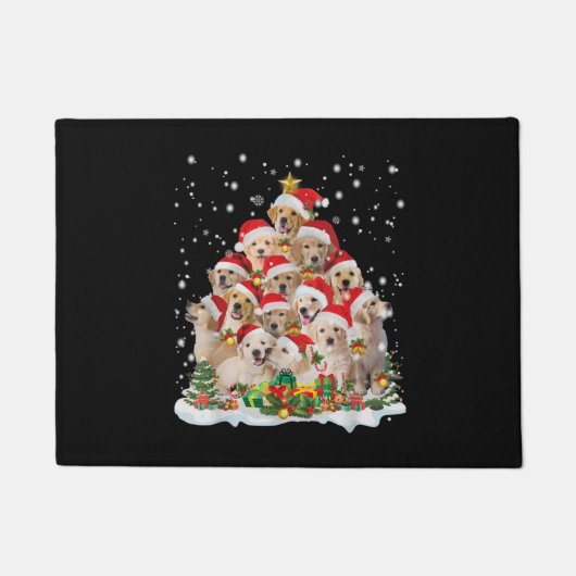 Paillasson Golden Retrior Christmas Premium (Devant)