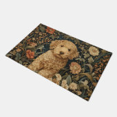 Paillasson Goldendoodle Chiot dans William Morris Style Garde (Incliné)