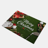 Paillasson Golf de Noël sur gazon vert (Incliné)