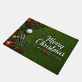 Paillasson Golf de Noël sur gazon vert (Incliné)