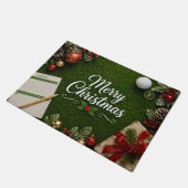 Paillasson Golf de Noël sur gazon vert (Incliné)