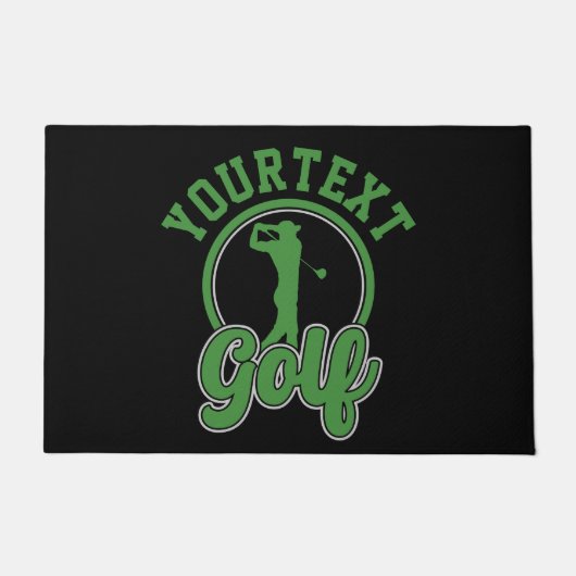 Paillasson Golf personnalisé AJOUTER NOM Retro Pro Golfer Swi (Devant)