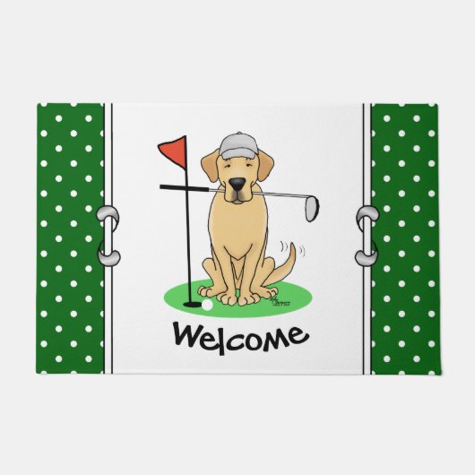 Paillasson Golf Yellow Labrador Retriever (yaourt 3) Chien - (Devant)