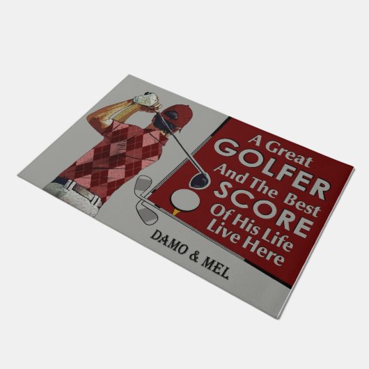 Paillasson Golfer Home Doormat, Drôle Joueur de Golf Citation (Incliné)