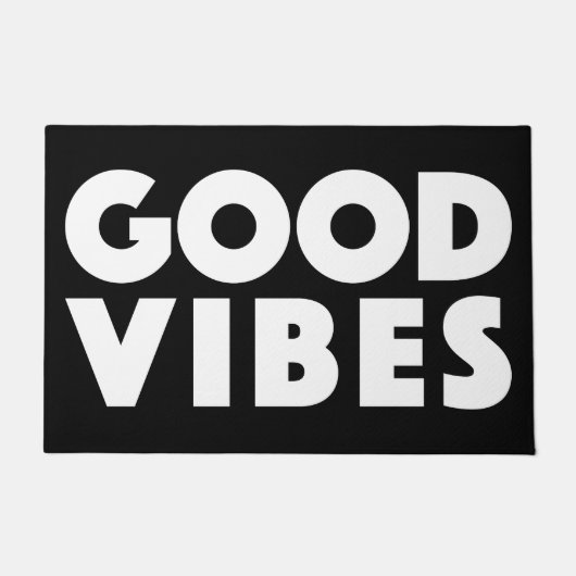 Paillasson Good Vibes Nouvel Âge Personnalisable Noir Et Blan (Devant)