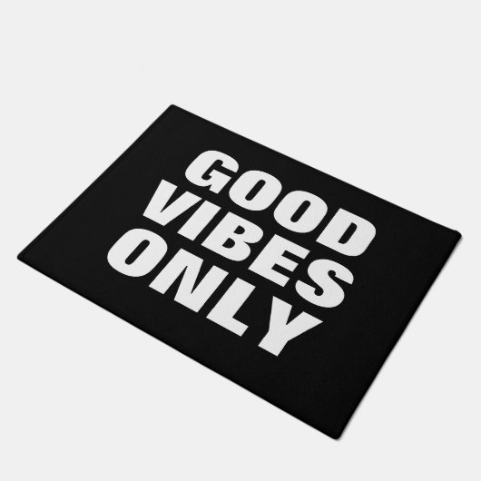 Paillasson "Good Vibes Only" amusant modèle de citation (Incliné)