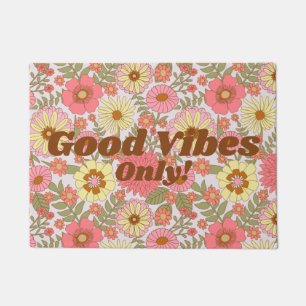 Paillasson 'Good Vibes Only' Joyeux mât de portes florales co